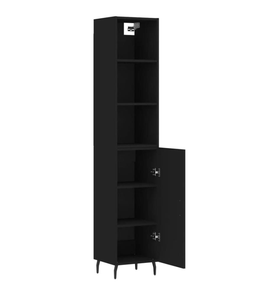 Highboard Schwarz 34,5x34x180 cm Holzwerkstoff