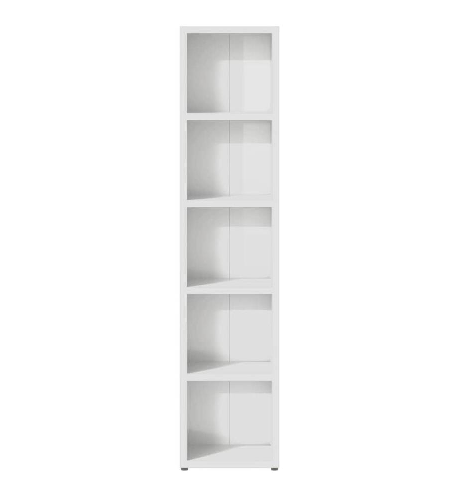 Armoires à CD 2 pcs Blanc brillant 21x16x93,5 cm