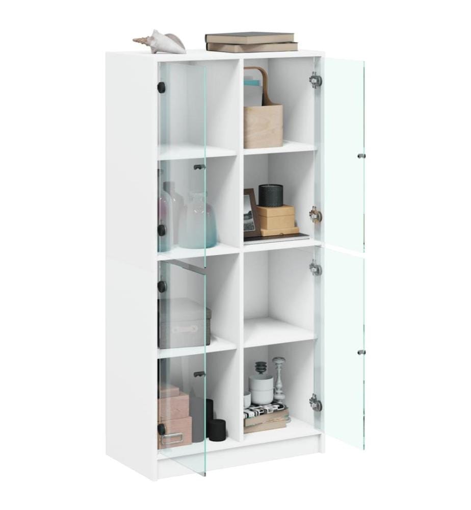 Highboard mit Türen Weiss 68x37x142 cm Holzwerkstoff