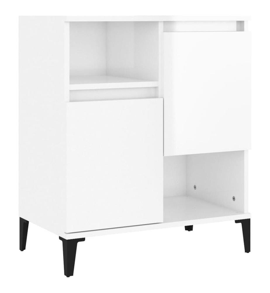Buffets 2 pcs blanc brillant 60x35x70 cm bois d'ingénierie