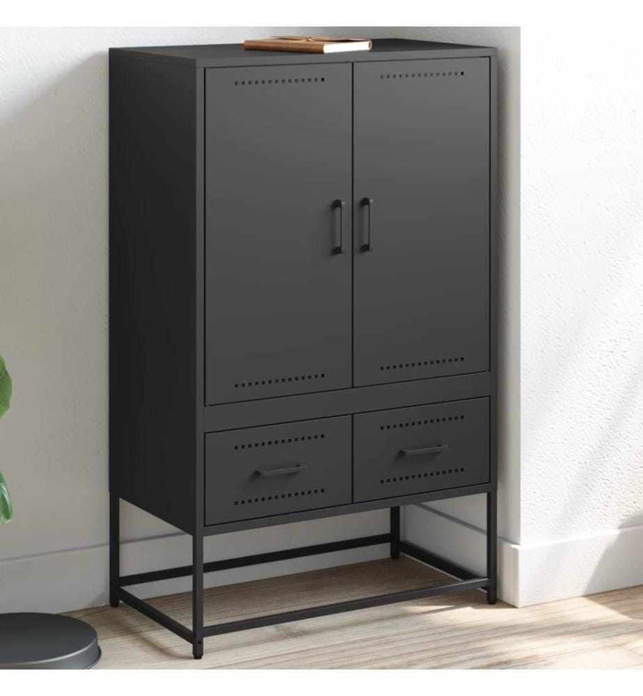 Highboard Schwarz 68x39x111,5 cm Stahl