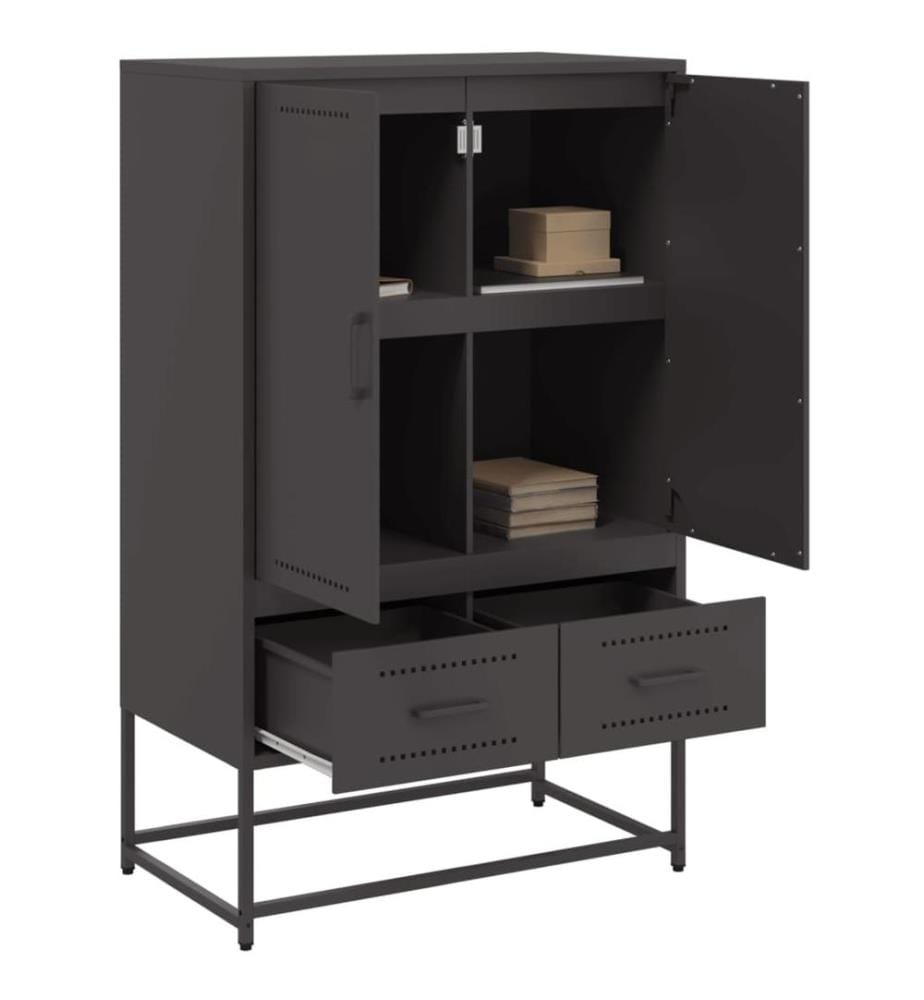 Highboard Schwarz 68x39x111,5 cm Stahl