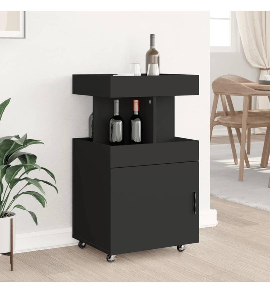 Barwagen Schwarz 50x41x89 cm Holzwerkstoff