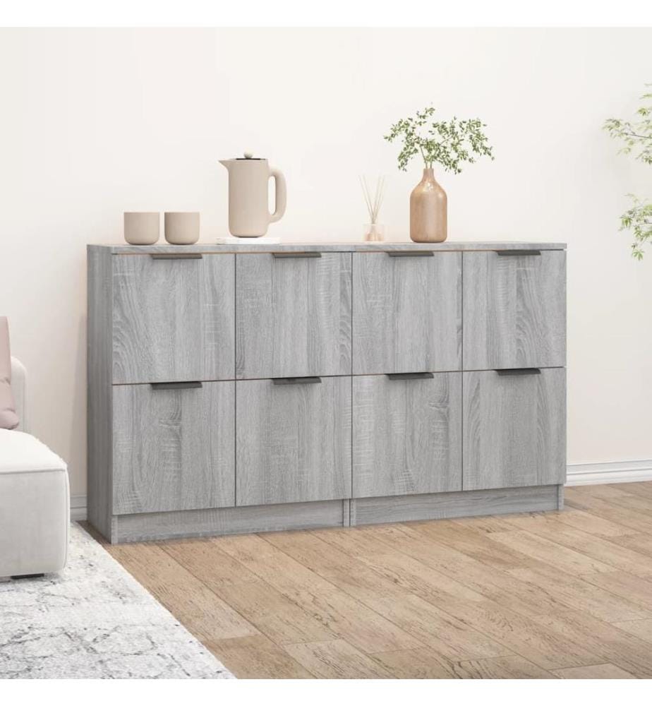 Sideboards 2 Stk. Grau Sonoma 60x30x70 cm Holzwerkstoff
