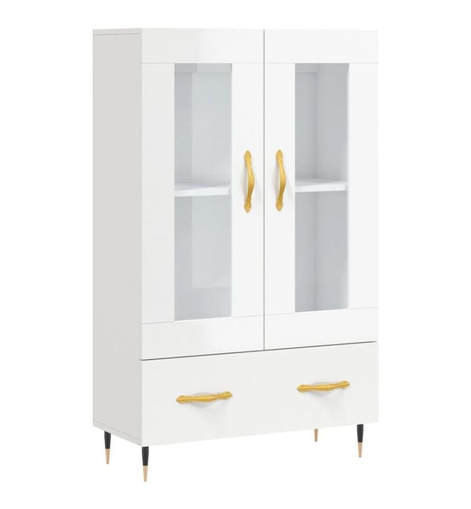 Highboard Hochglanz-Weiss 69,5x31x115 cm Holzwerkstoff