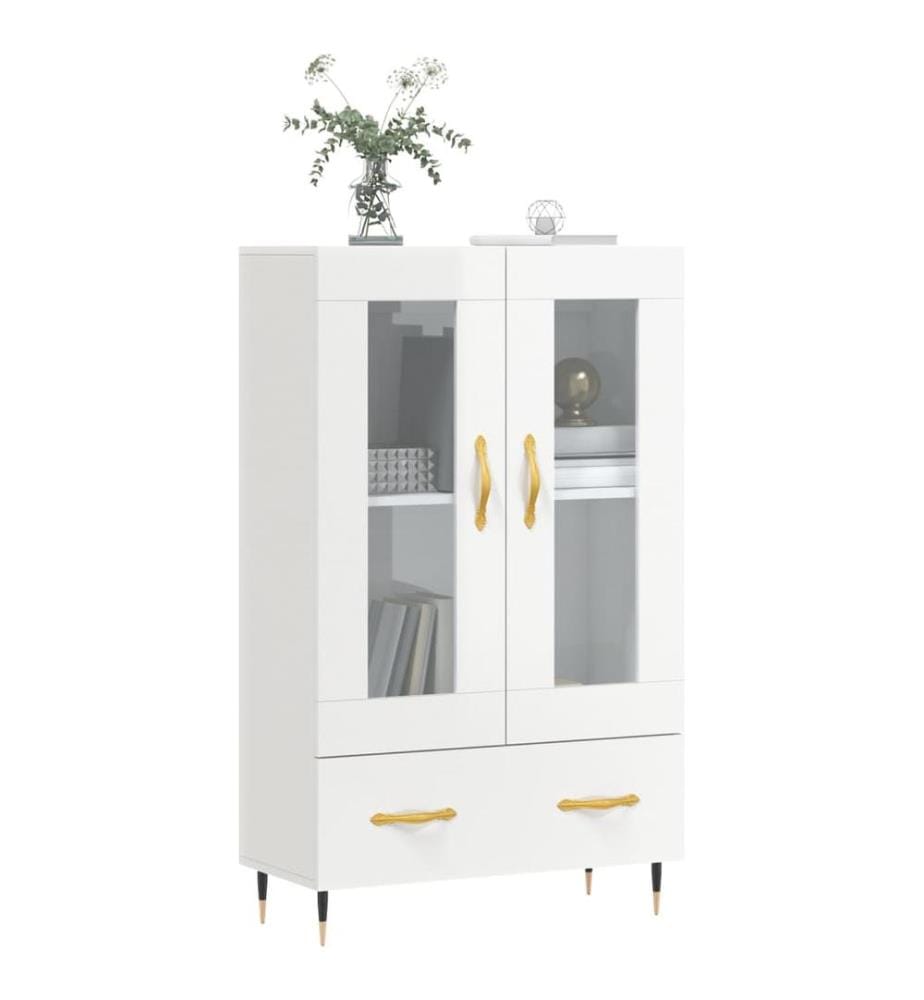 Highboard Hochglanz-Weiss 69,5x31x115 cm Holzwerkstoff