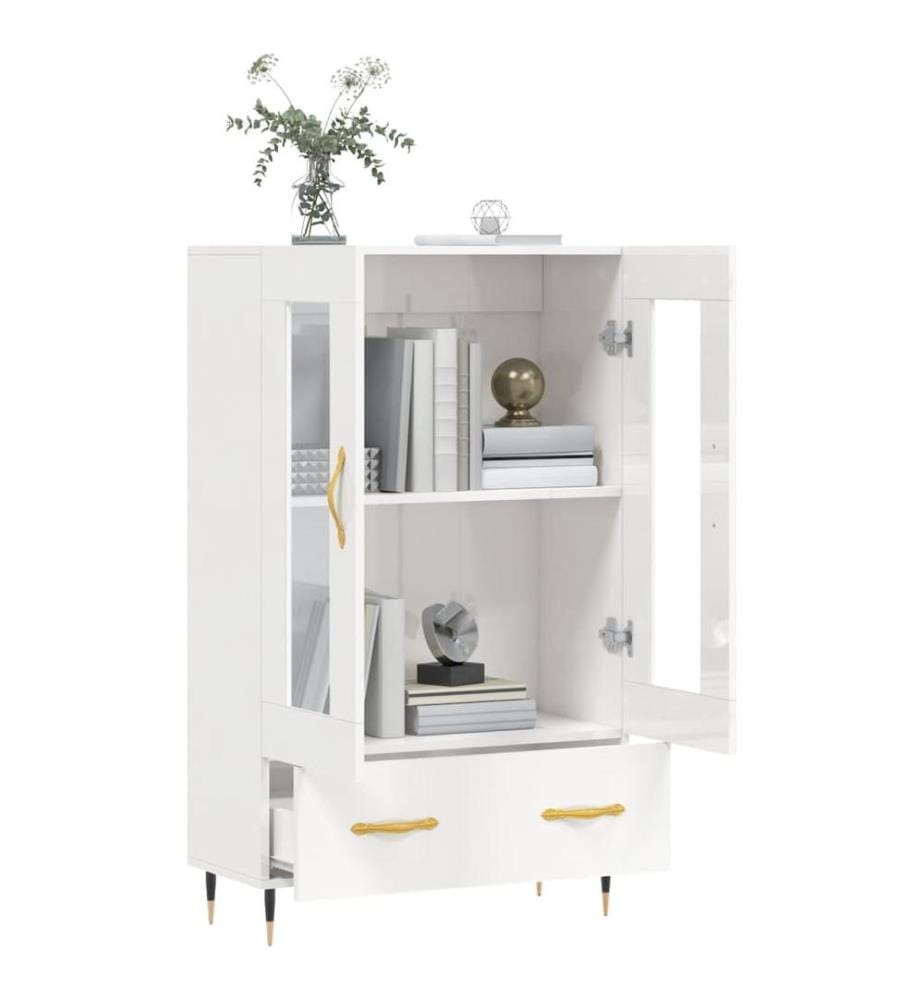 Highboard Hochglanz-Weiss 69,5x31x115 cm Holzwerkstoff