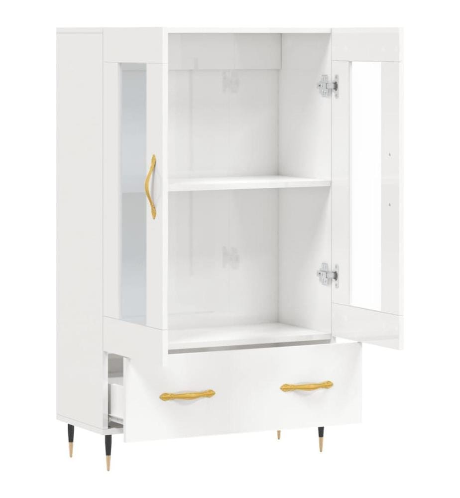 Highboard Hochglanz-Weiss 69,5x31x115 cm Holzwerkstoff