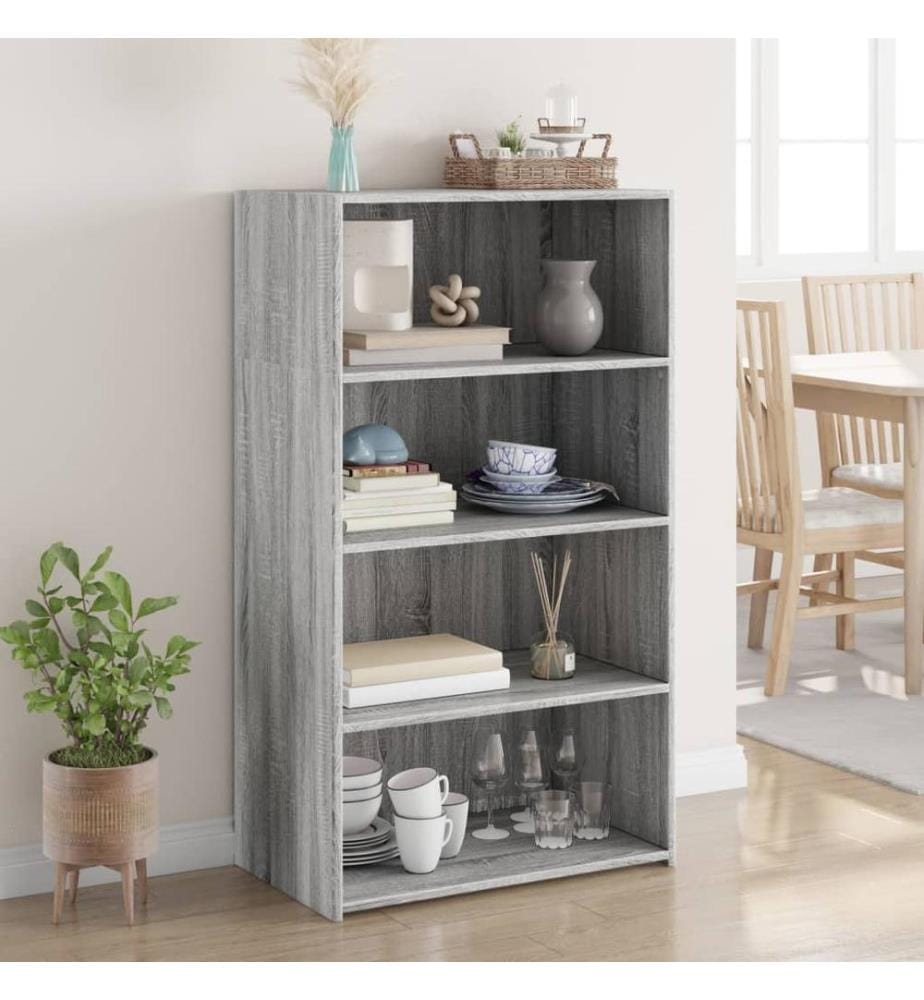Highboard Grau Sonoma 70x41x124 cm Holzwerkstoff
