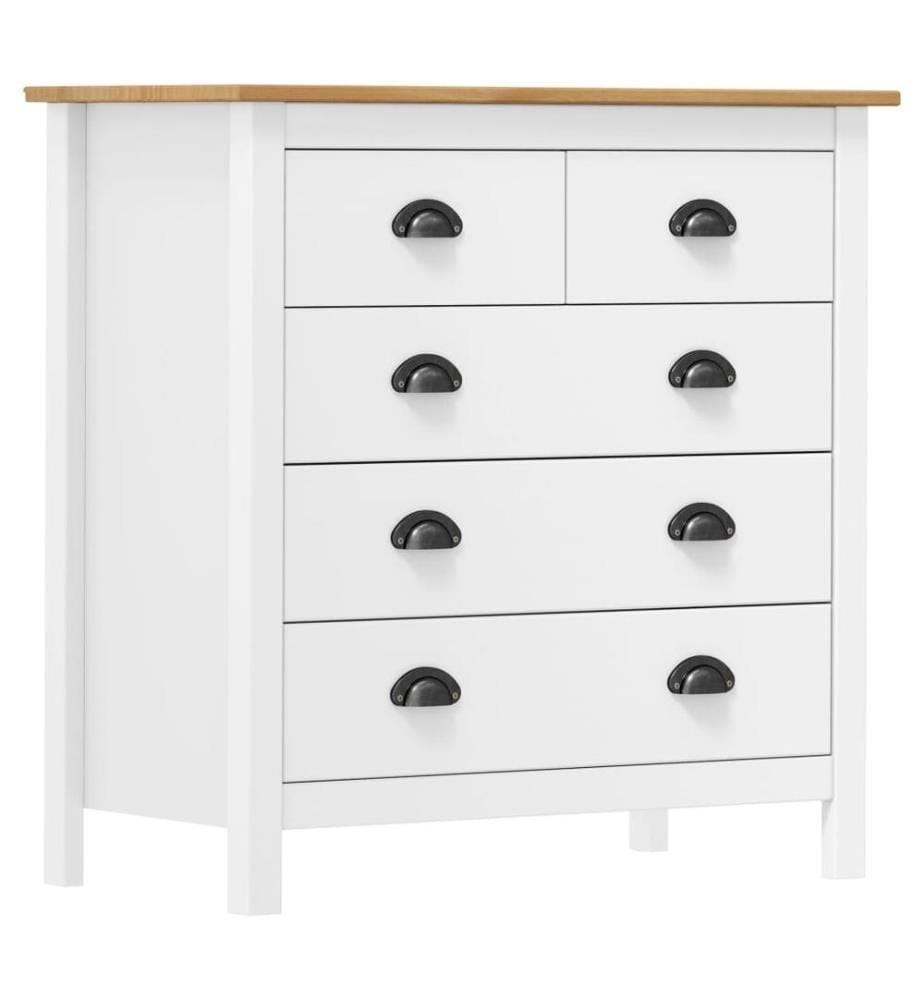 Buffet Hill Blanc 79x40x80 cm Bois de pin solide