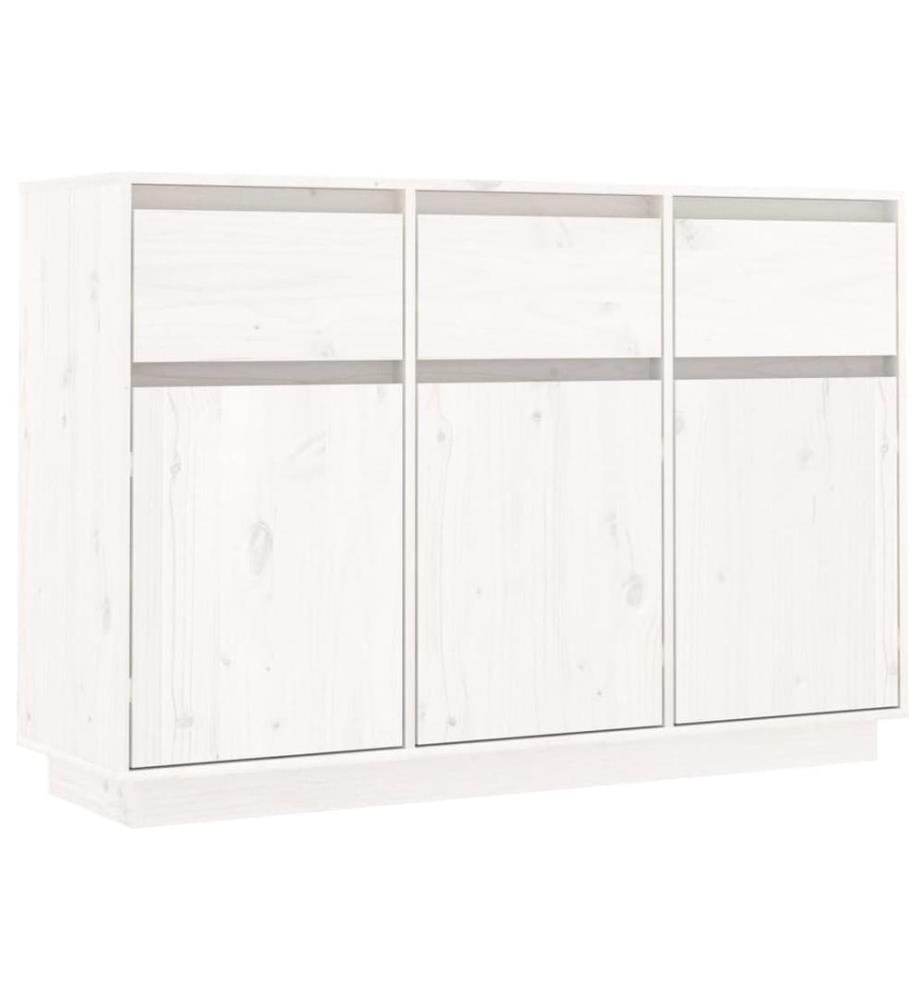 Sideboard Weiss 110x34x75 cm Massivholz Kiefer