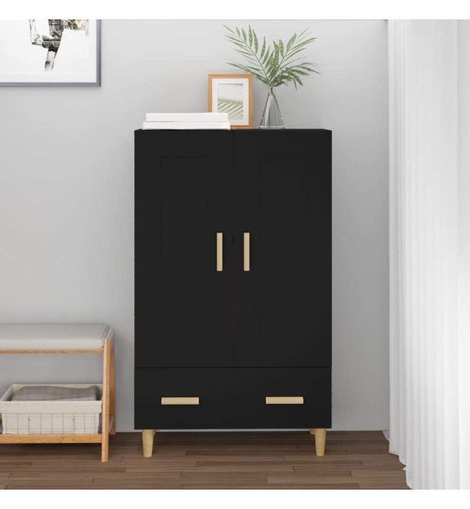 Highboard Schwarz 70x31x115 cm Holzwerkstoff