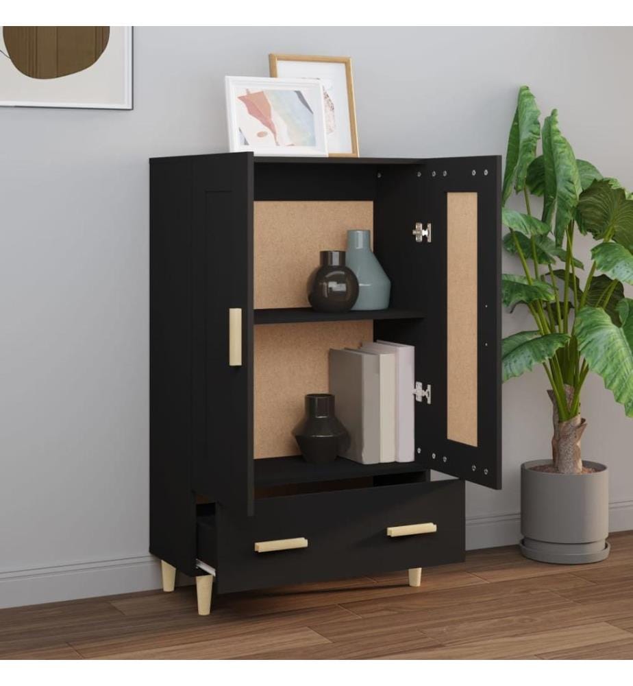 Highboard Schwarz 70x31x115 cm Holzwerkstoff