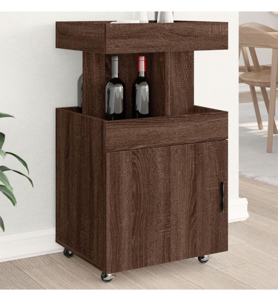 Barwagen Braun Eichen-Optik 50x41x89 cm Holzwerkstoff