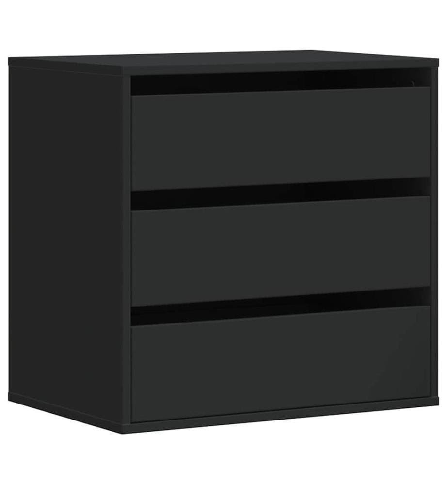 Commode d'angle noir 60x41x58 cm bois d'ingénierie