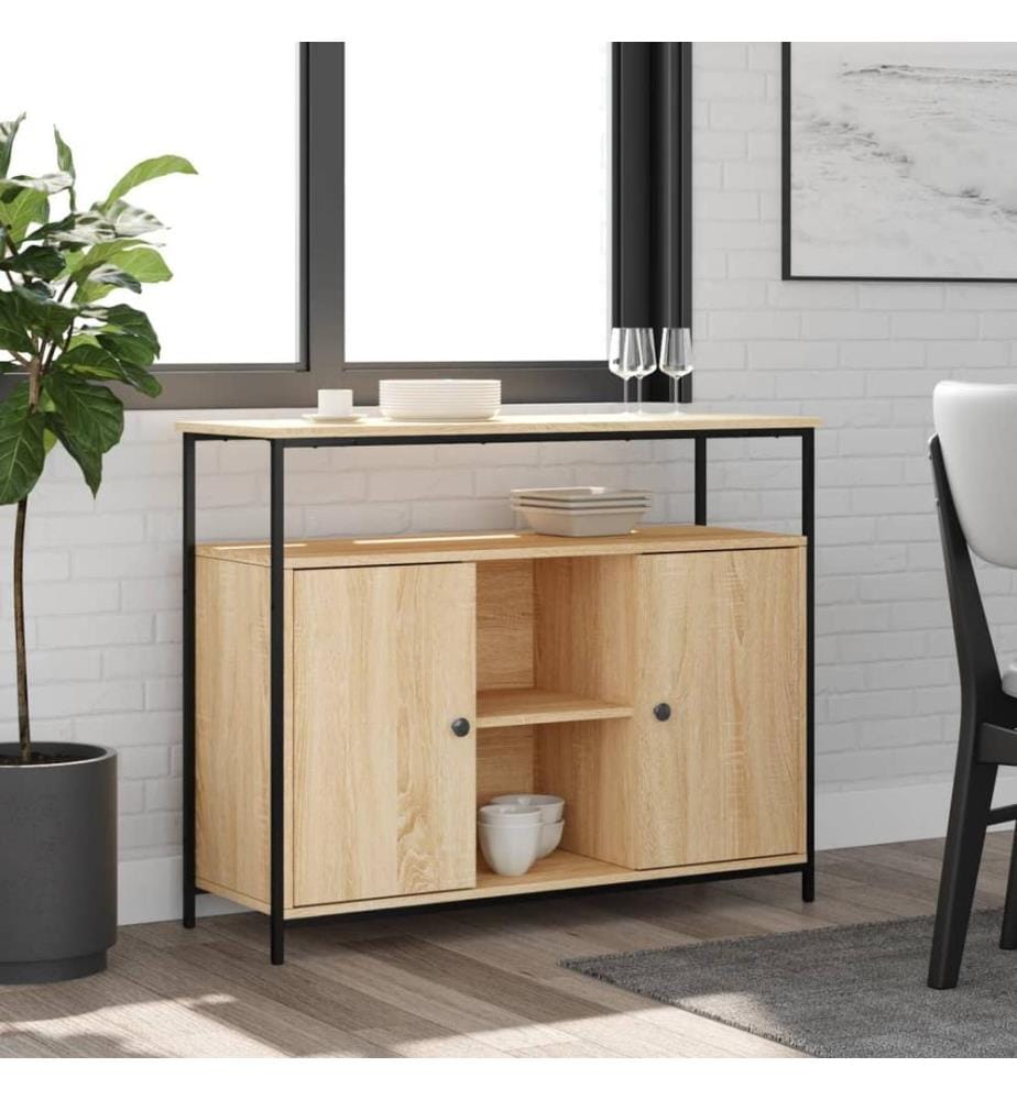 Sideboard Sonoma-Eiche 100 x 35 x 80 cm Holzwerkstoff