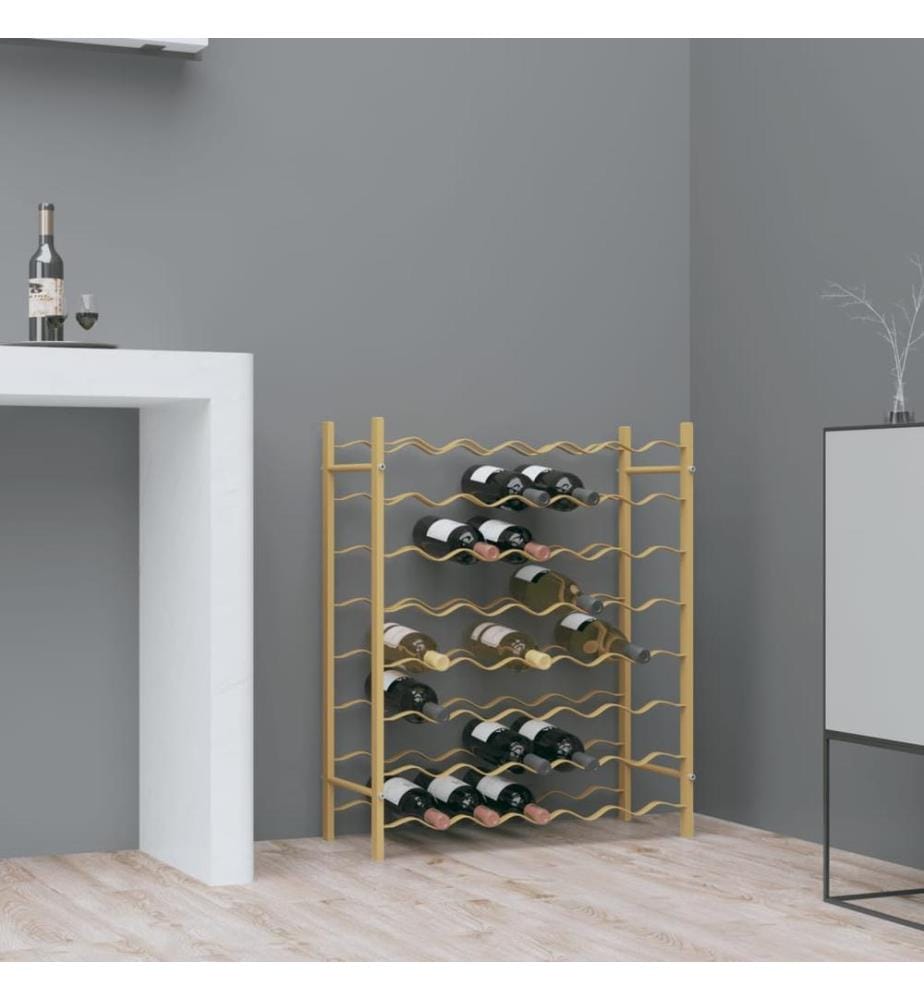 Weinregal für 48 Flaschen Golden Metall