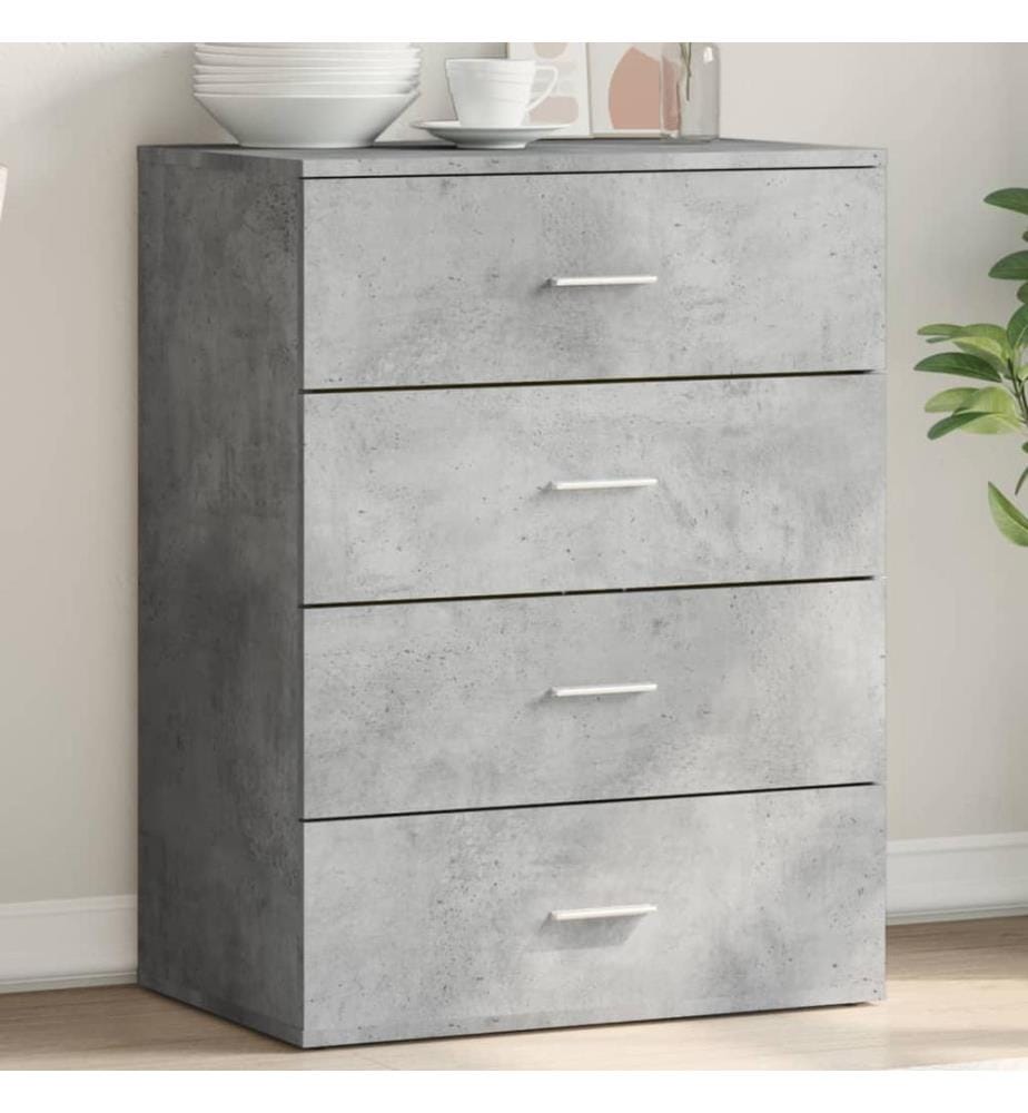 Buffet gris béton 60x39x80 cm bois d'ingénierie
