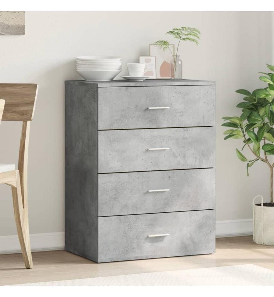 Buffet gris béton 60x39x80 cm bois d'ingénierie