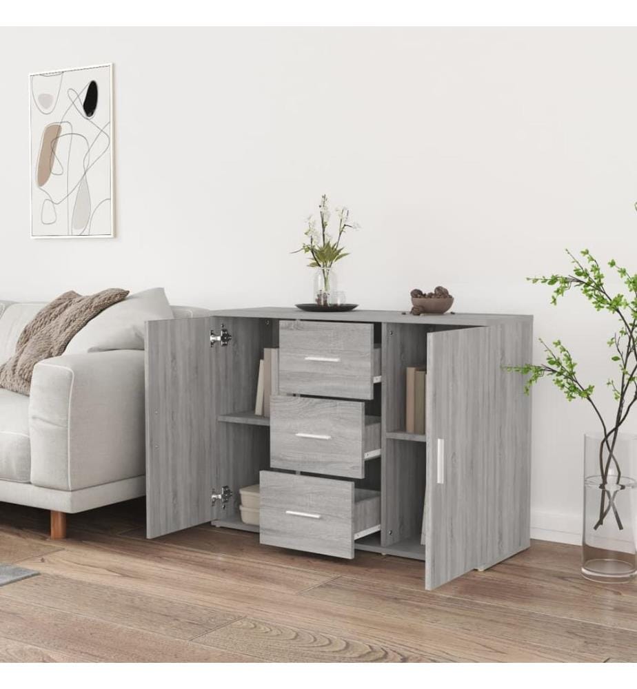 Sideboard Grau Sonoma 91x29,5x65 cm Holzwerkstoff