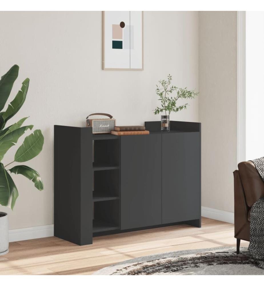Sideboard Schwarz 100x35x75 cm Holzwerkstoff