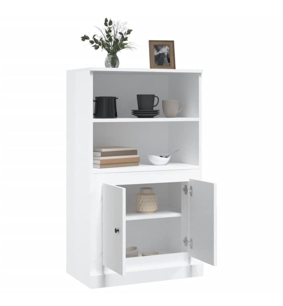 Highboard Hochglanz-Weiss 60x35,5x103,5 cm Holzwerkstoff
