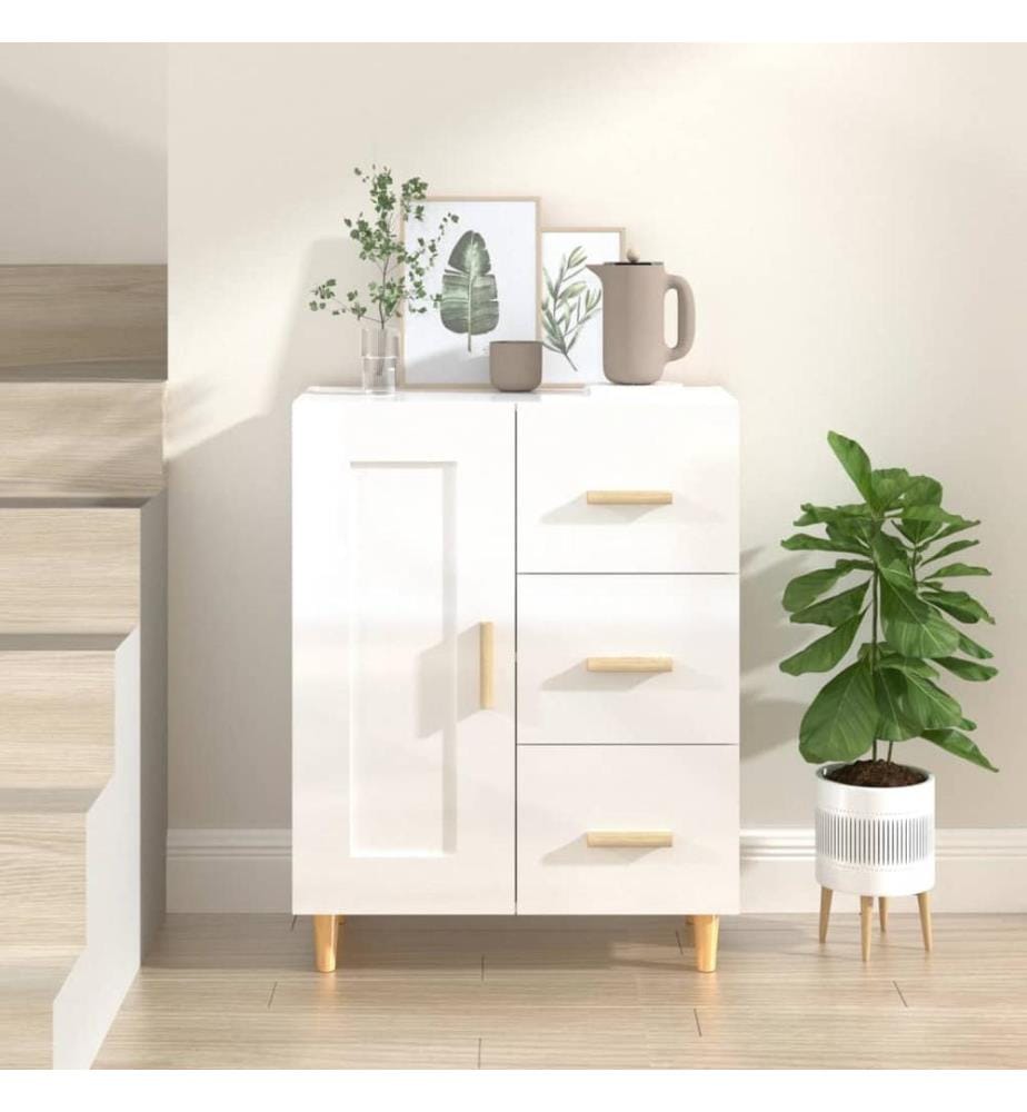 Sideboard Hochglanz-Weiss 69,5x34x90 cm Holzwerkstoff