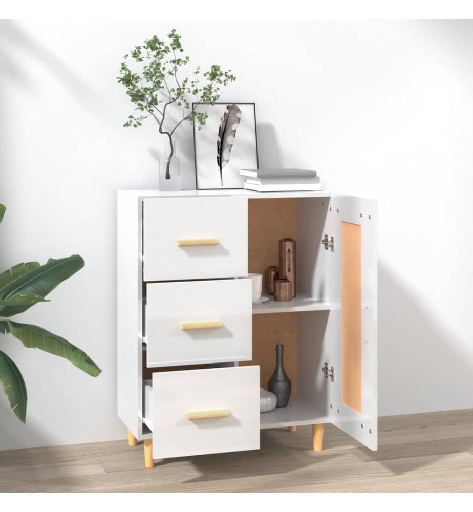 Sideboard Hochglanz-Weiss 69,5x34x90 cm Holzwerkstoff