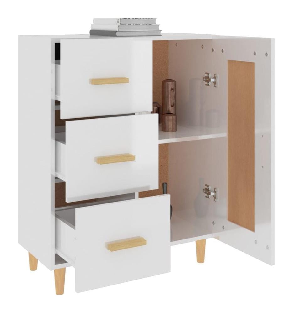 Sideboard Hochglanz-Weiss 69,5x34x90 cm Holzwerkstoff