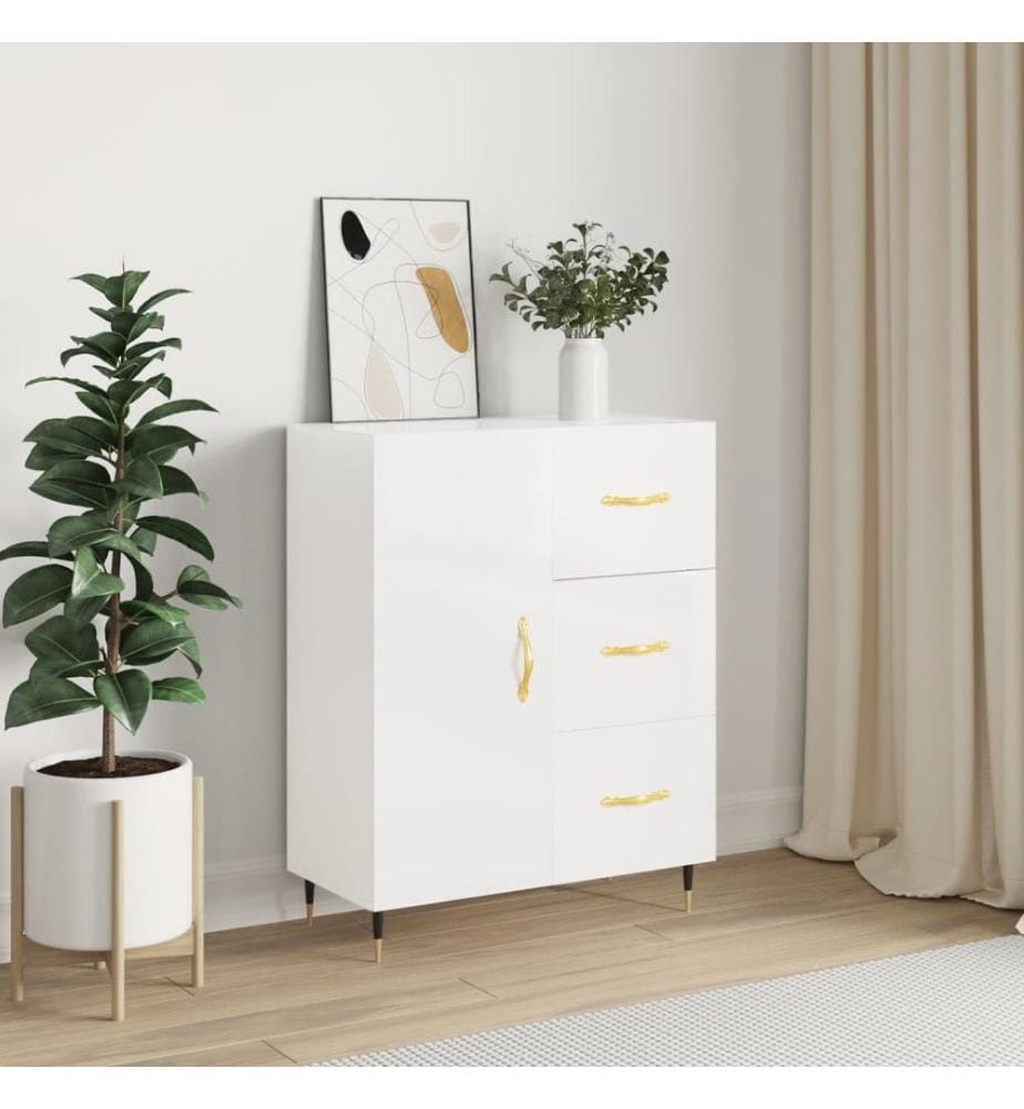 Sideboard Hochglanz-Weiss 69,5x34x90 cm Holzwerkstoff