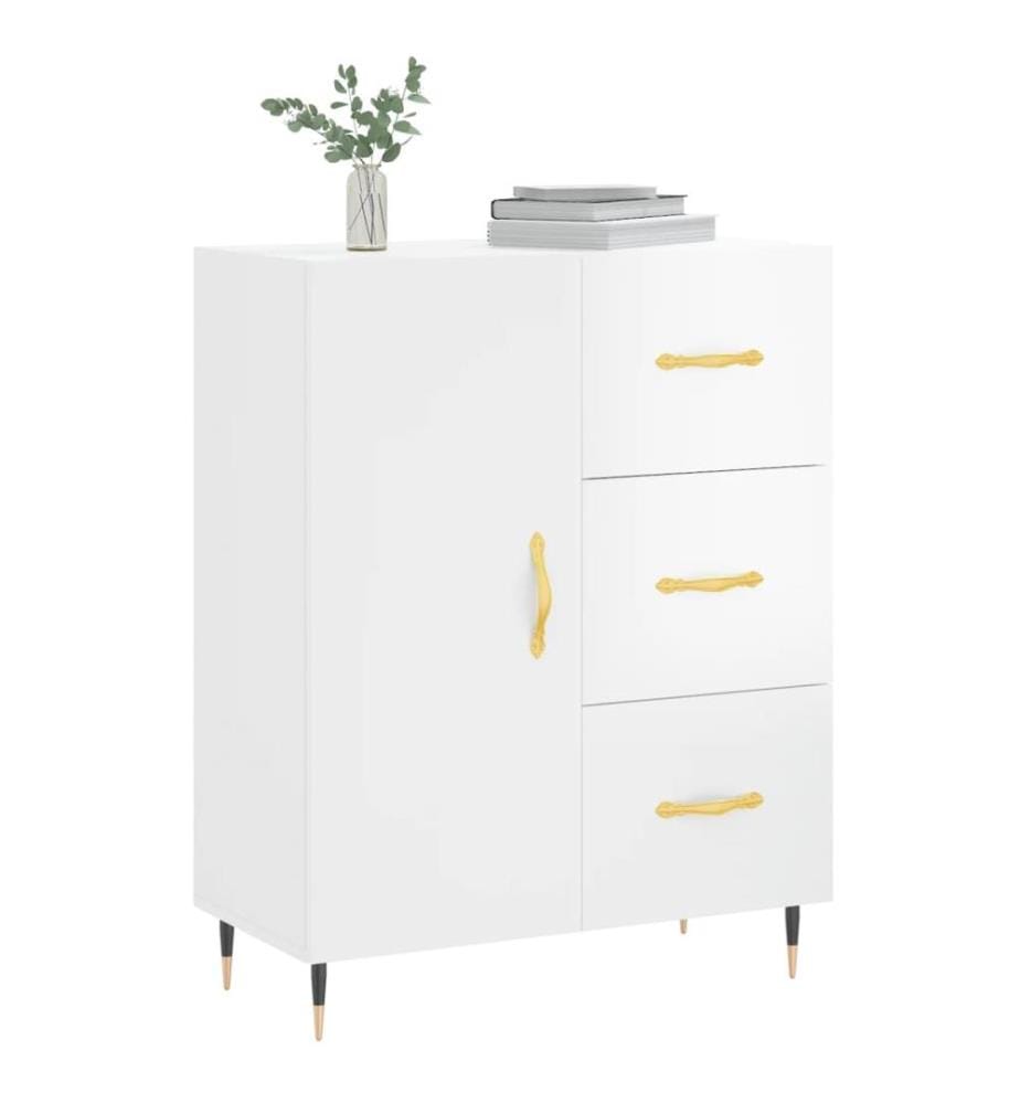 Sideboard Hochglanz-Weiss 69,5x34x90 cm Holzwerkstoff