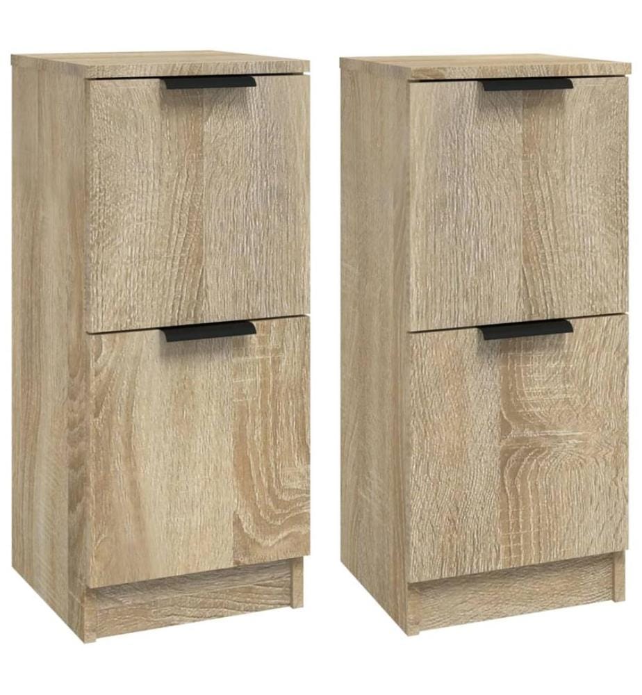 Sideboards 2 Stk. Sonoma-Eiche 30x30x70 cm Holzwerkstoff
