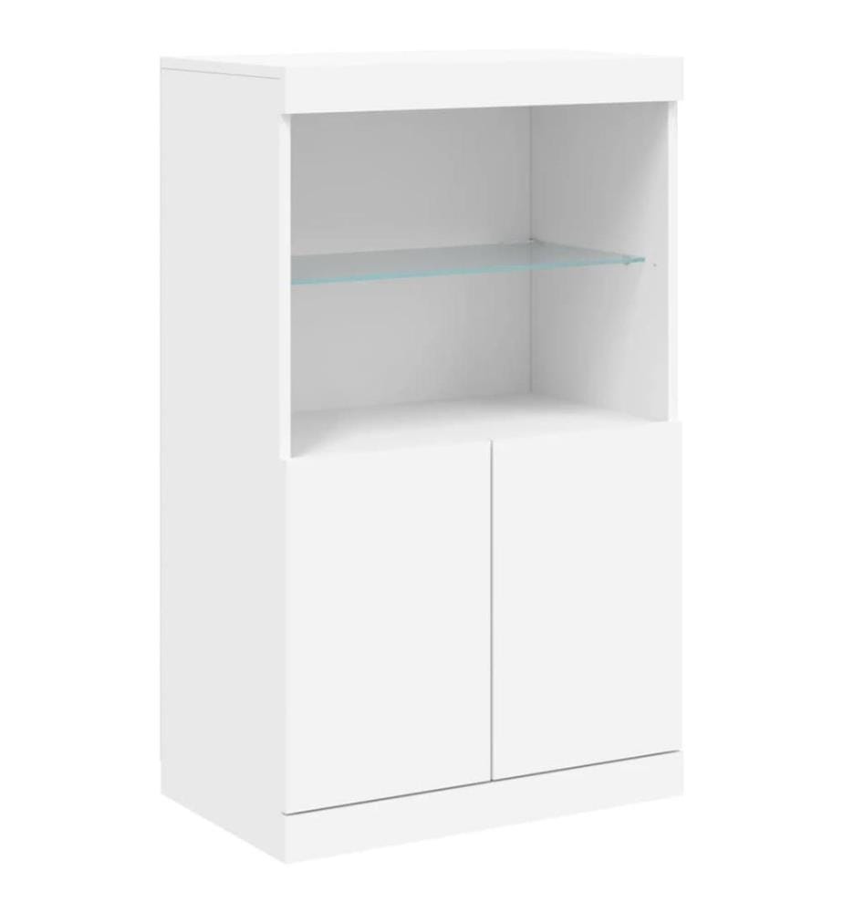 Sideboard mit LED-Leuchten Weiss 60,5x37x100 cm