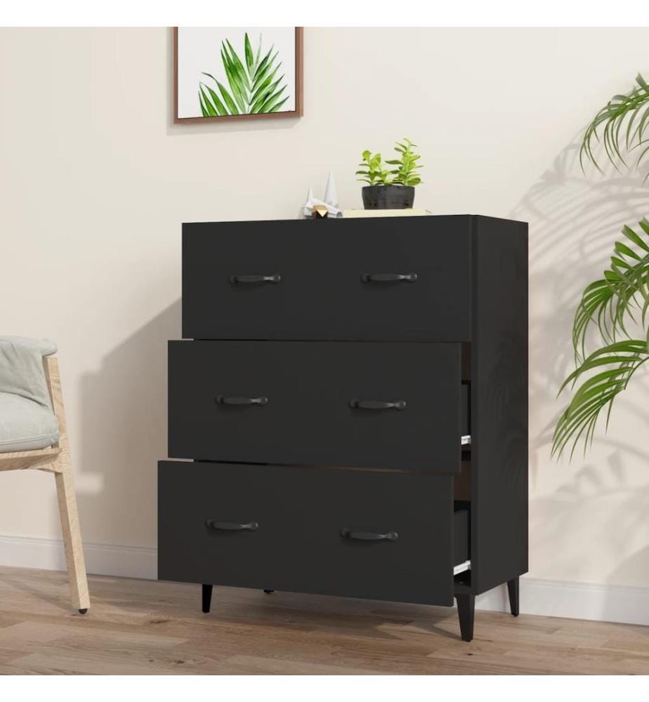 Sideboard Schwarz 69,5x34x90 cm Holzwerkstoff