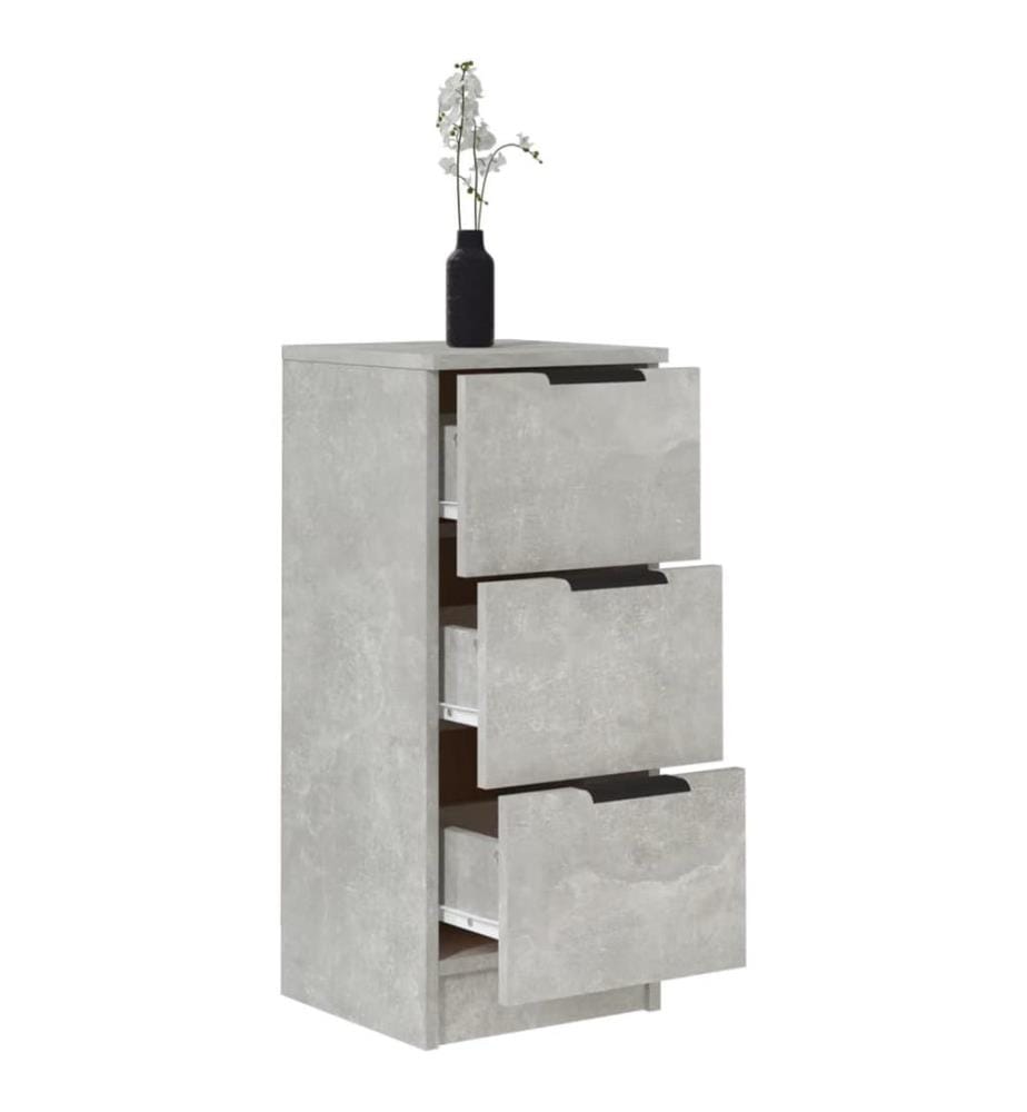 Sideboards 2 Stk. Betongrau 30x30x70 cm Holzwerkstoff
