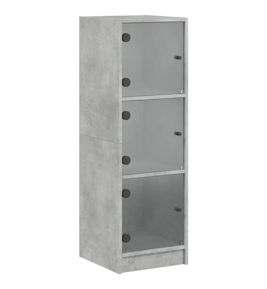Highboard mit Glastüren Betongrau 35x37x109 cm