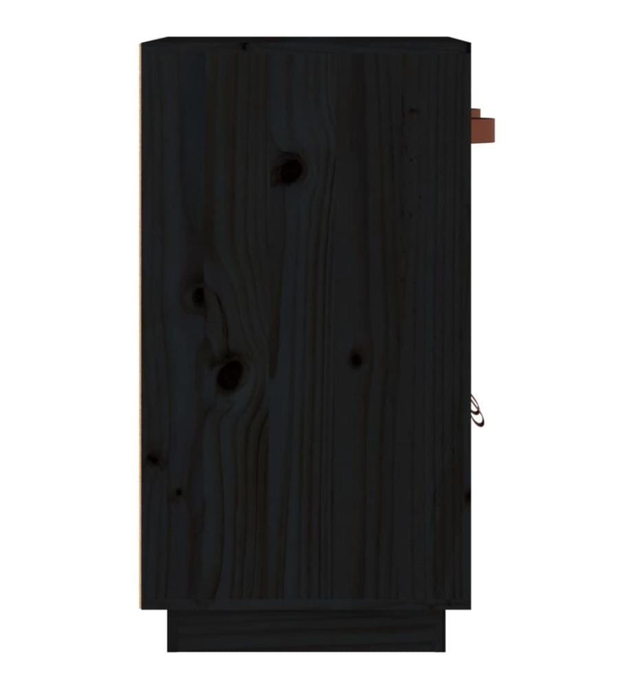 Sideboard Schwarz 65,5x40x75 cm Massivholz Kiefer
