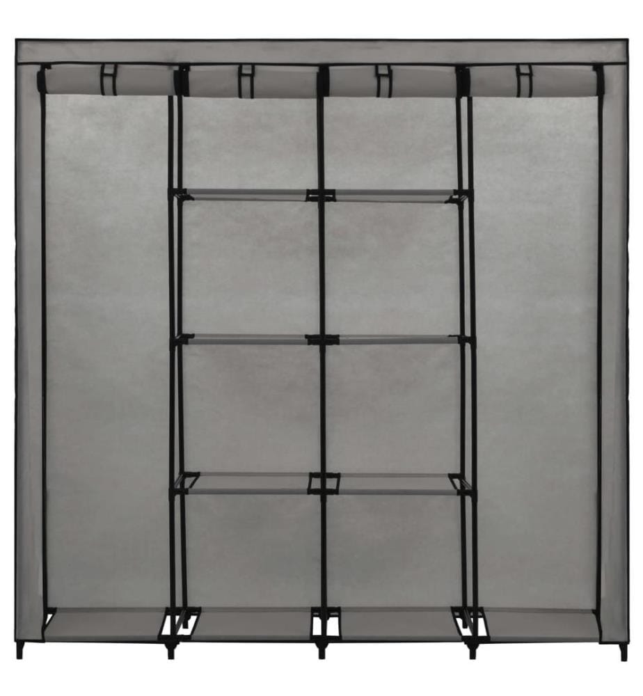 Kleiderschrank mit 4 Fächern Grau 175 x 45 x 170 cm
