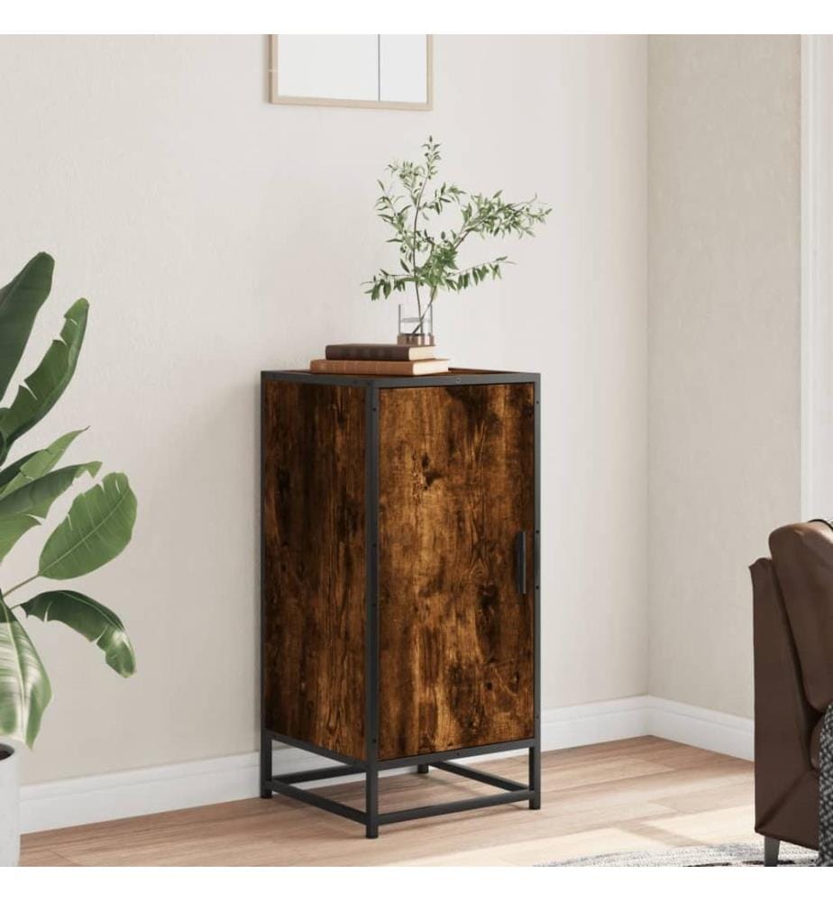Sideboard Räuchereiche 35,5x35x76 cm Holzwerkstoff und Metall