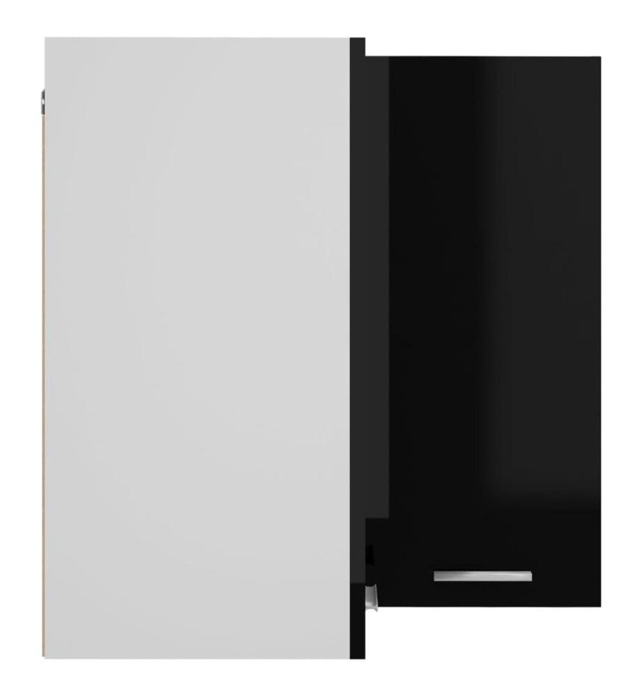 Armoire d'angle suspendue "Lyon" Noir brillant