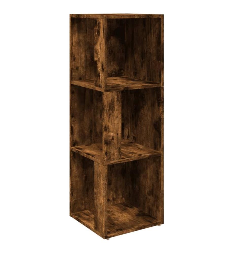 Eckregal Räuchereiche 33x33x100 cm Holzwerkstoff