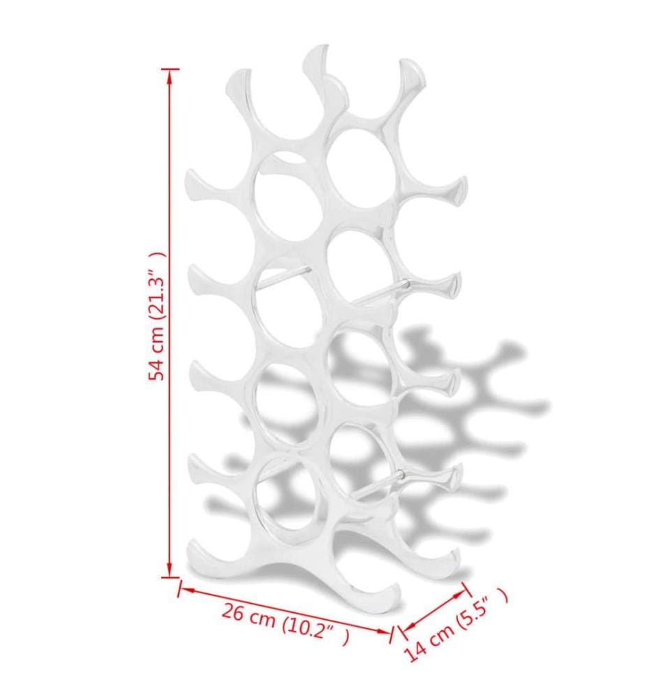 Flaschenregal für 15 Flaschen Silbern Aluminium