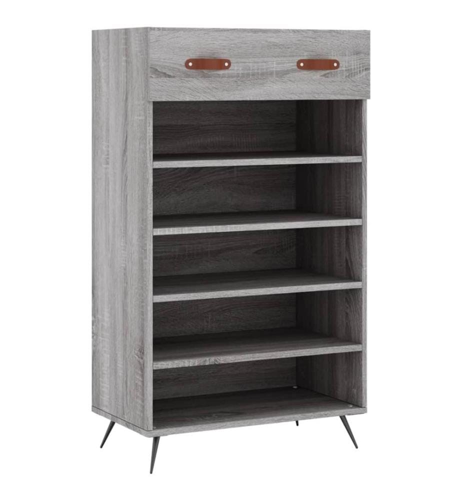 Schuhschrank Grau Sonoma 60x35x105 cm Holzwerkstoff