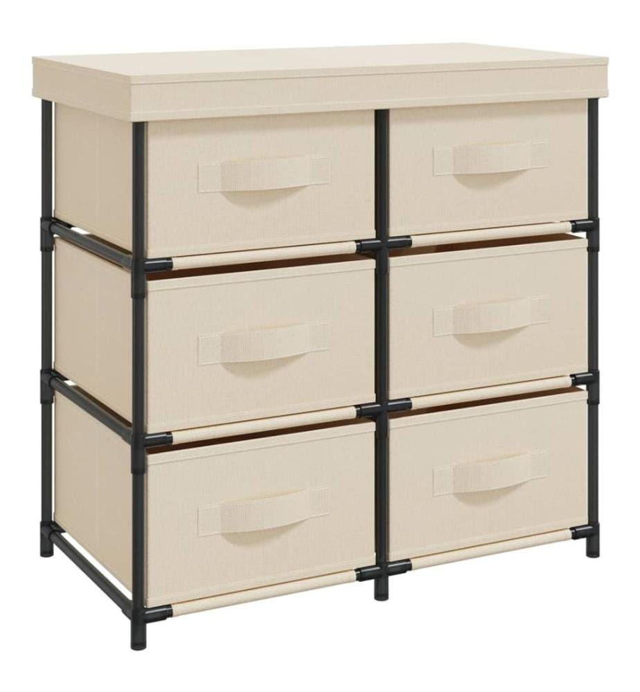 Lagerschrank mit 6 Schubladen 55×29×55 cm Creme Stahl
