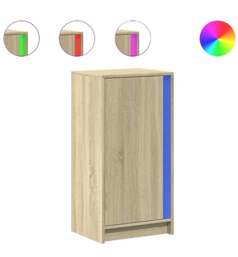LED-Sideboard Sonoma-Eiche 42,5x34x85 cm Holzwerkstoff
