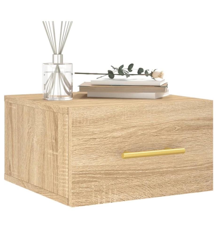 Wand-Nachttische 2 Stk. Sonoma-Eiche 35x35x20 cm