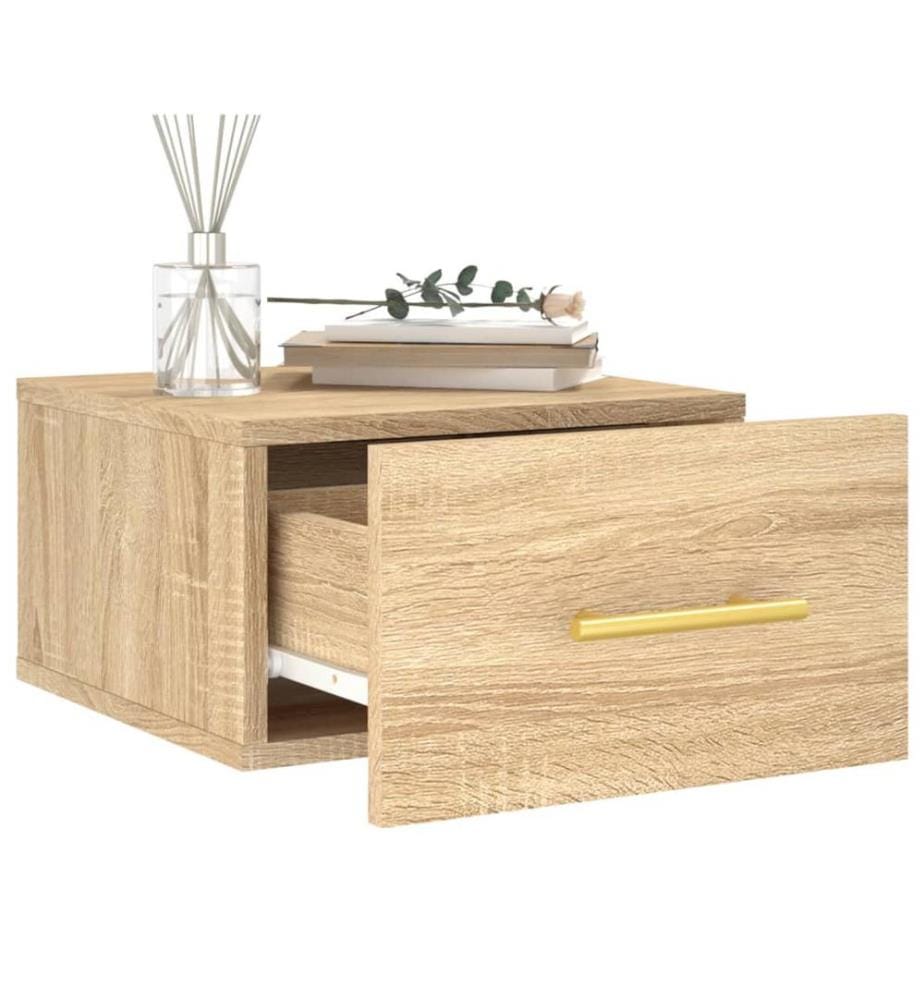 Wand-Nachttische 2 Stk. Sonoma-Eiche 35x35x20 cm