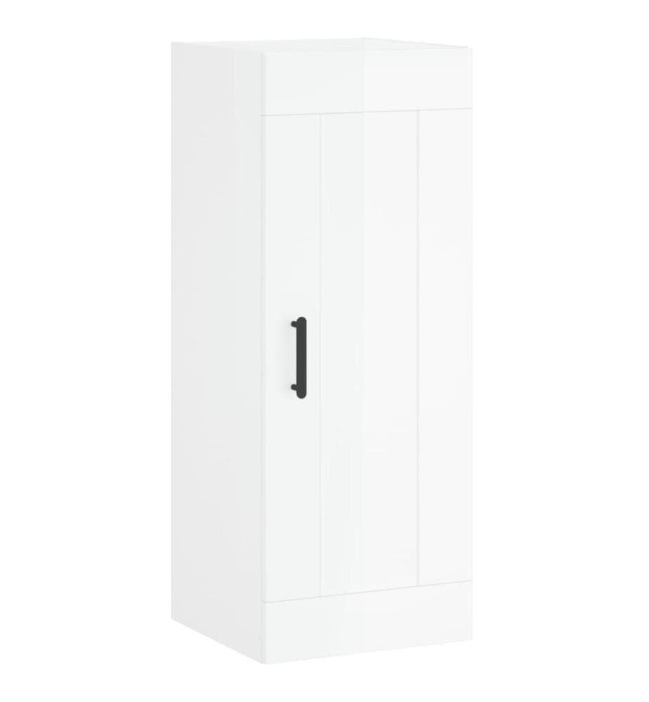 Armoire murale blanc brillant 34,5x34x90 cm bois d'ingénierie