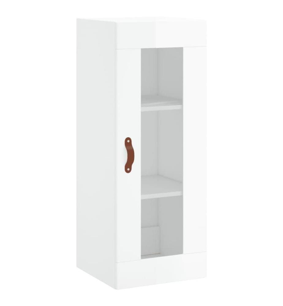 Wandschrank Hochglanz-Weiss 34,5x34x90 cm