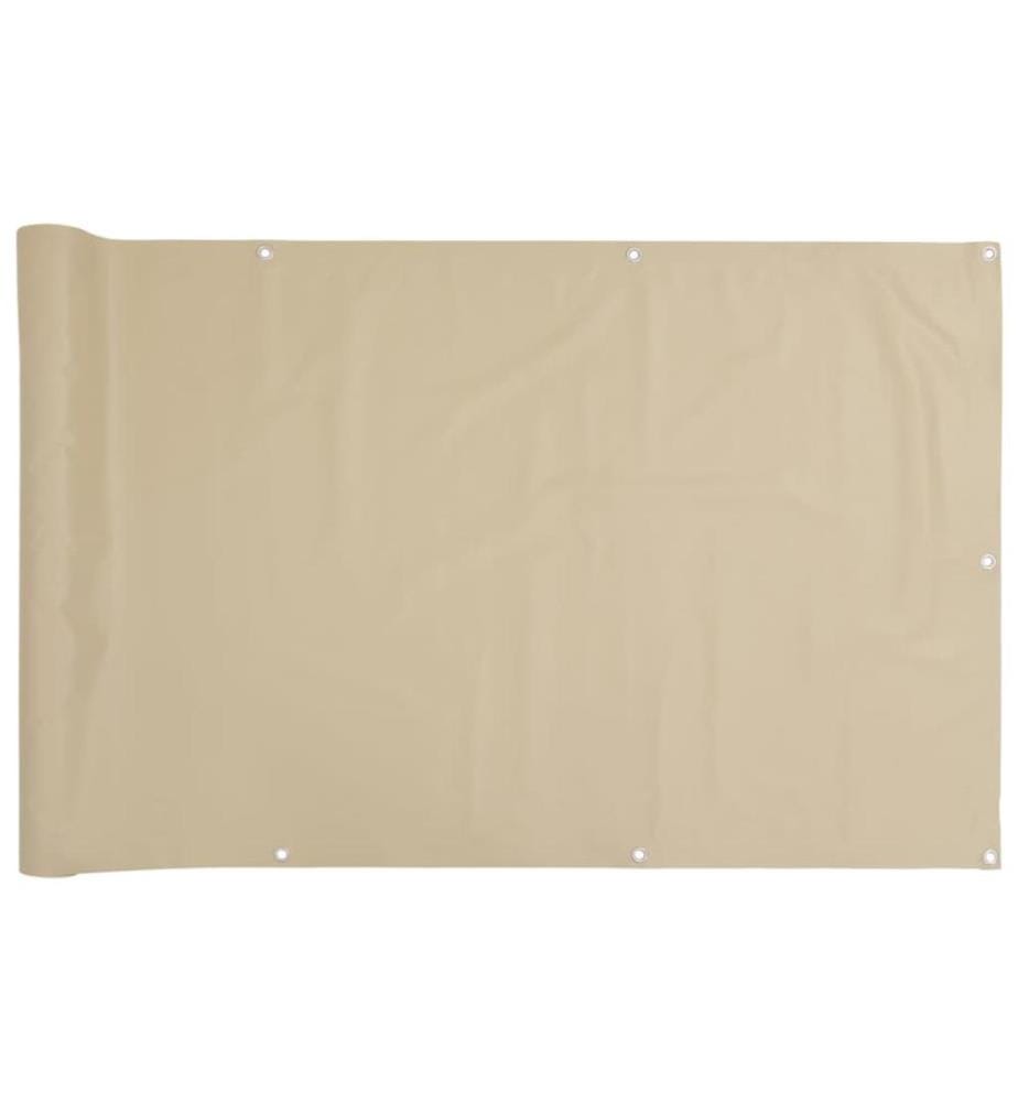 Balkon-Sichtschutz Beige 90x500 cm Oxford-Gewebe